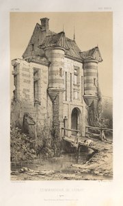 Pittoreske Architectuur of Monumenten van de 15e en 16e Eeuw: Kastelen van Frankrijk uit de 15e en 16e Eeuw: Pl. 23, Commanderij van Launay (Yonne) door Victor Petit
