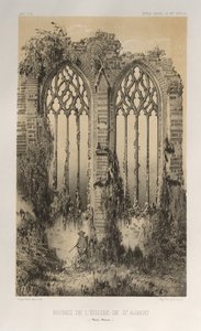 Ruïnes van de kerk van St. Aubert (Haute-Marne) door Victor Petit