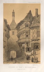Houten huis in Bourbon-Lancy (Saône et Loire) door Victor Petit