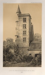 ...Pl. 44, Toren van de Priorij van St. Nicolas-Au-Bois Aisne, 1860 door Victor Petit