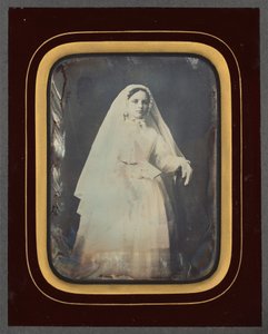 Portret van een meisje,c. 1853 (foto) door Victor Plumier
