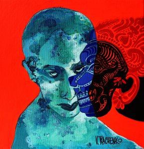 Mystiek gesplitst portret door Victor Tkachenko