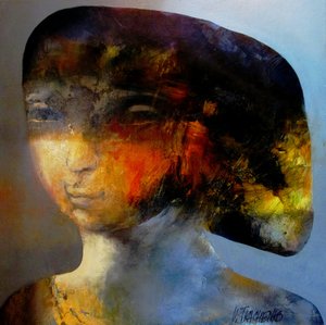 Levendig abstract portret door Victor Tkachenko