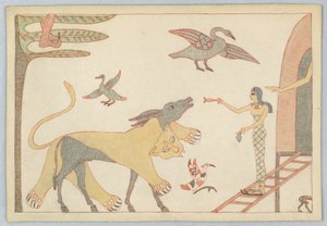 De ezel in de leeuwenhuid, illustratie voor Aesopus