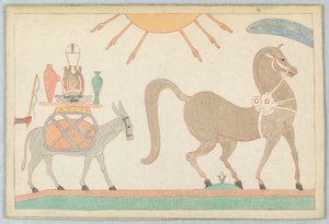Het paard en de ezel, illustratie voor Aesopus