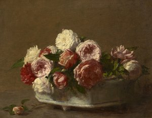 Rozen in een porseleinen planter, ca. 1875?-1900