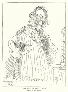 Eerste kind van koningin Victoria, getekend door Hare Majesteit door Victoria Queen