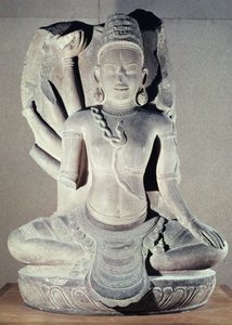 Shiva met tien armen, van Thap Banh It Tempel, Binh Dinh, Vietnam, 11e-12e eeuw (zandsteen)