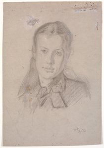Portret van Martha Møller (gehuwd met Viggo Johansen 1880) door Viggo Johansen