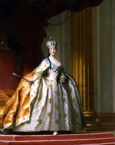 Portret van keizerin Catharina II de Grote van Rusland in haar kroningsjurk