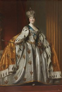 Portret van Keizerin Catharina II 1729-1796 in haar kroningsgewaden, na 1762