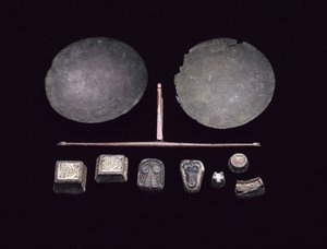 Weegschaalbalk uit een Vikingbootbegrafenis in Kiloran Bay, Colonsay, Argyll, 875-925 AD