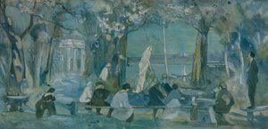 Toneelontwerp voor het stuk De Meeuw van A. Tsjechov, 1898 door Viktor Andreyevich Simov