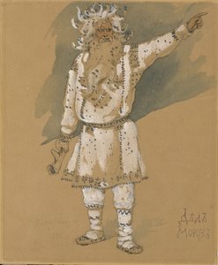 Grootvader Vorst. Kostuumontwerp voor de opera Sneeuwmeisje door N. Rimsky-Korsakov, 1885 door Viktor Mikhaylovich Vasnetsov