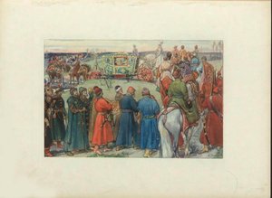 Tsaren Alexei Mikhailovich rijden naar de jacht, 1896 door Viktor Mikhaylovich Vasnetsov