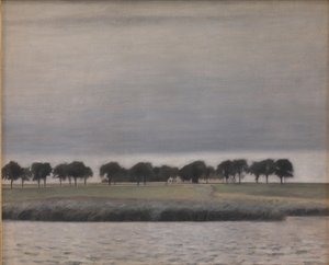 Voorstudie voor "Solregn. Gentofte Sø" door Vilhelm Hammershøi