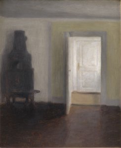 Interieur. Een oude kachel door Vilhelm Hammershøi