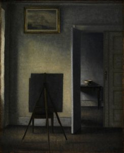 Interieur met de ezel van de kunstenaar, 1910