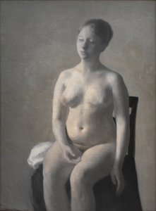 Zittende vrouwelijke naakt, 1889 door Vilhelm Hammershøi