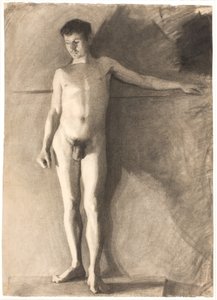 Staande mannelijke model door Vilhelm Hammershøi