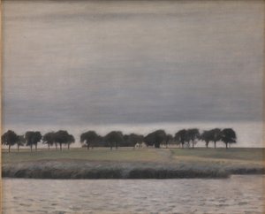 Voorstudie voor "Solregn. Gentofte Sø" door Vilhelm Hammershøi