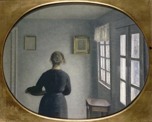 Interieur, 1910 door Vilhelm Hammershoi