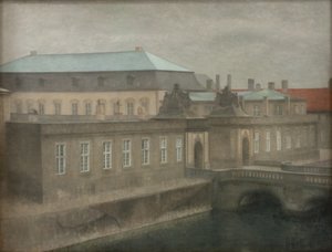 Uitzicht op Christiansborg Paleis. Late herfst door Vilhelm Hammershøi