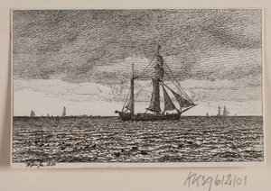 Een galei vol zeil door Vilhelm Kyhn