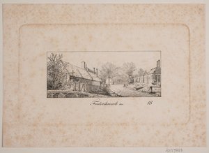 Straatbeeld in Frederiksværk door Vilhelm Kyhn