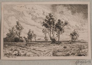 Landschap in onrustig weer door Vilhelm Kyhn