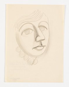 Portret van de dochter van de kunstenaar, Dorte Lundstrøm, driekwart profiel naar rechts