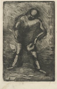 Zittende man met hoed in de hand door Vilhelm Lundstrøm