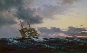 Zeilschepen in een Stormachtige Zee