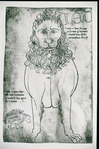 Leeuw en stekelvarken (facsimile)