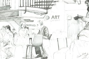 Hoekhuis met DJ, 2008 door Vincent Alexander Booth