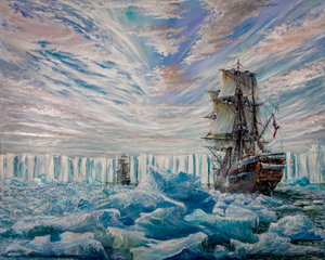 Erebus en Terror Ontdekken Antarctische IJsplaat door Vincent Alexander Booth