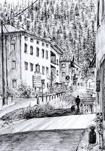 Hoofdstraat in Dont Italië, 2019 door Vincent Alexander Booth