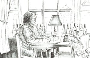 Man in een kroeg na de maaltijd, 2006