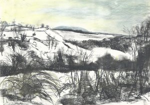 Osmotherley landschap in wintersneeuw door Vincent Alexander Booth