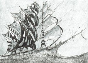 Storm Scheppers Caribische Zee door Vincent Alexander Booth