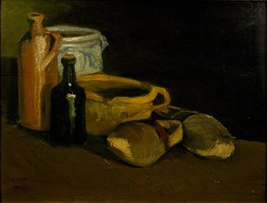 Stilleven met klompen en potten, 1884