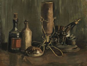 Stilleven met Flessen en Schelp, 1884