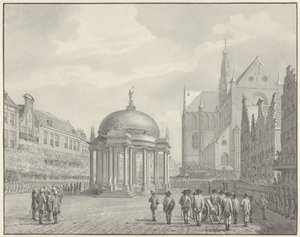 De beëdiging van het Regeringsreglement op de Grote Markt te Haarlem, 5 september 1787 door Vincent Jansz. van der Vinne