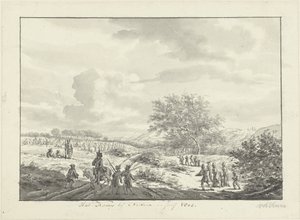 Legerkamp in de duinen bij Overveen in juli 1803