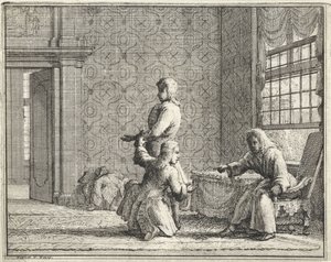 Kleermaker in een interieur door Vincent Laurensz. van der Vinne (II)