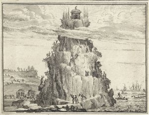 Tempel der wijsheid op een rots