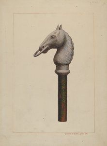 Paardenhoofd aanbindpaal door Vincent P. Rosel