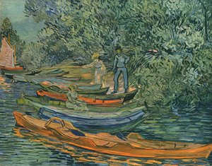 Oever van de rivier met roeiboten bij Auvers, 1890, 1947 door Vincent van Gogh