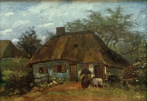 Boerderij en Vrouw met Geit