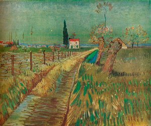 Huisje tussen velden, ca. 1890 door Vincent van Gogh
